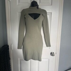 NWT Abercrombie & Fitch Sage Green Knit Mini Dress and Shrug Set - Size S/M